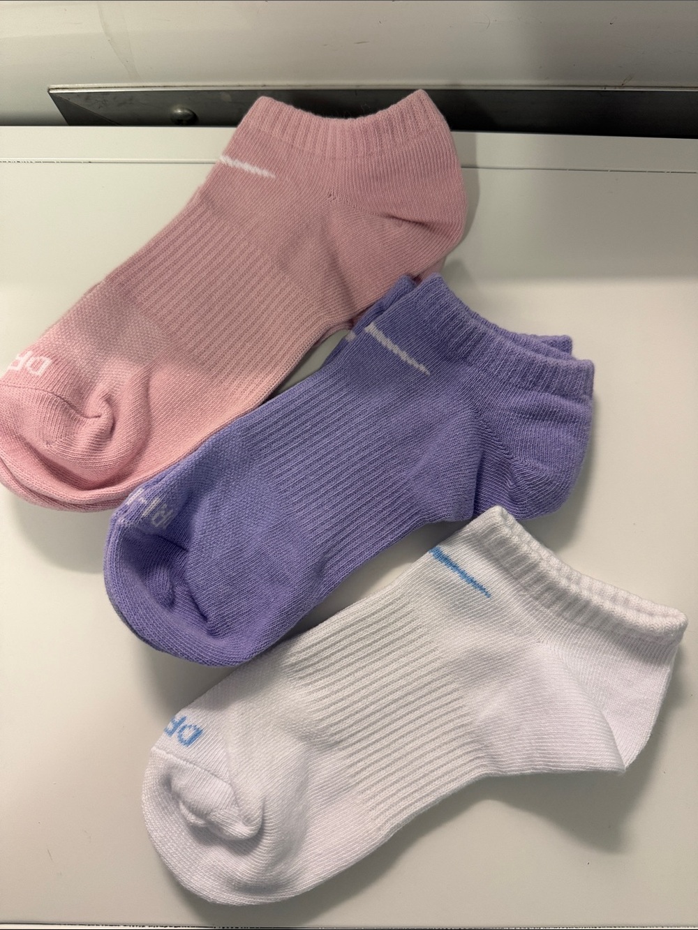Nike Low-Cut Athletic Socks — Pink, Purple & White Dri-fit